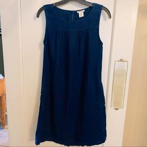 Artisan NY Womens Linen Blue Casual Boho Hippie Cottagecore Pinafore Dress S